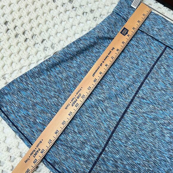 Prana Blue Heather Knit Athleisure Skirt Performance Wear Foldover Waist S Women - Picture 3 of 9